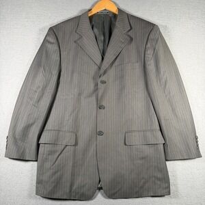 Boucheron Paris Loro Piana Super 140s Wool Pinstripe Blazer Grey Mens 52 / 42R